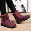 Winter new warm large size women's snow boots Female Velcro waterproof high top shoes couple plus fleece snow boots