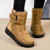 Winter new warm large size women's snow boots Female Velcro waterproof high top shoes couple plus fleece snow boots