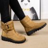 Winter new warm large size women's snow boots Female Velcro waterproof high top shoes couple plus fleece snow boots