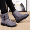 Winter new warm large size women's snow boots Female Velcro waterproof high top shoes couple plus fleece snow boots