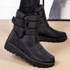 Winter new warm large size women's snow boots Female Velcro waterproof high top shoes couple plus fleece snow boots