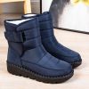 Winter new warm large size women's snow boots Female Velcro waterproof high top shoes couple plus fleece snow boots