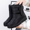 Winter new warm large size women's snow boots Female Velcro waterproof high top shoes couple plus fleece snow boots